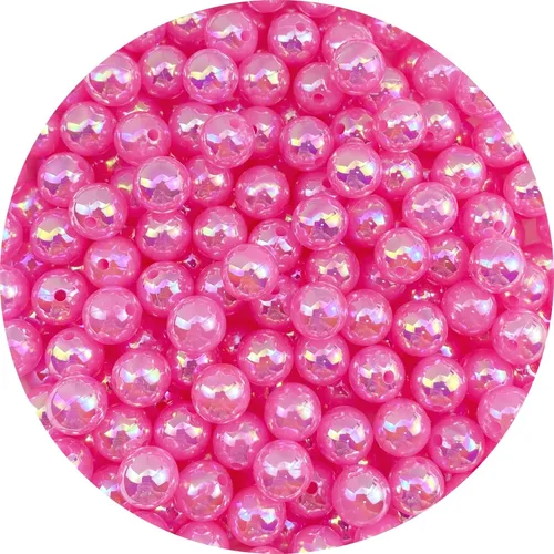 Miniatura 27 de Jmassyang 200 cuentas de perlas brillantes de 0.394 pulgadas (0.394 in), color AB, redondas, de plástico, acrílico, espaciador, manualidades