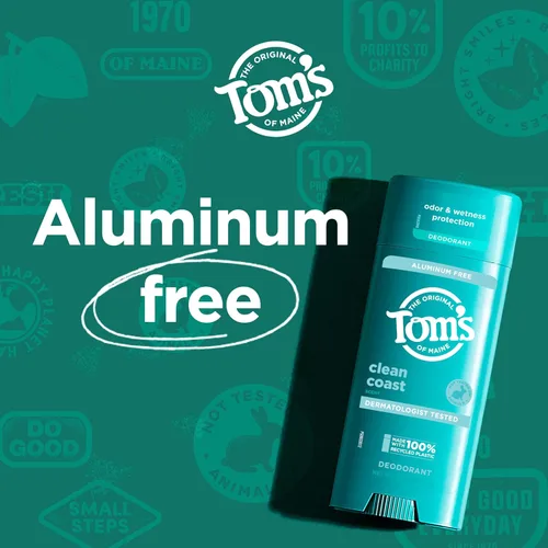 Miniatura 7 de Tom's of Maine Clean Coast - Desodorante natural para hombres y mujeres, sin aluminio, 3.25 onzas (paquete de 2)