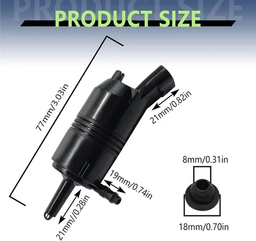 Miniatura 2 de Bomba de lavado de parabrisas, compatible con Chevy Tahoe Silverado Traverse V1500 V2500 V3500 K1500 K2500 K3500, bomba de líquido de lavadora