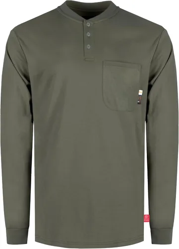 Miniatura 8 de KONRECO Camisas FR para hombre resistentes al fuego/ignífugo CAT2 7oz algodón dos tonos y camisa Henley
