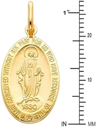 Miniatura 3 de The World Jewelry Center - Colgante de oro amarillo de 14 quilates con cadena de cable de 0.047in