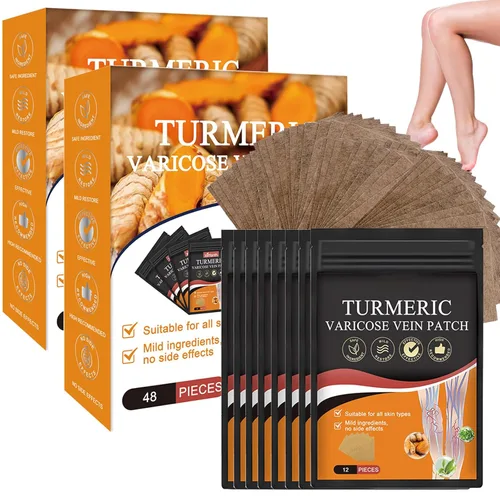 96PCS tratamiento de venas varicosas para piernas parche, cúrcuma varices vena parche ingredientes naturales calmante las piernas