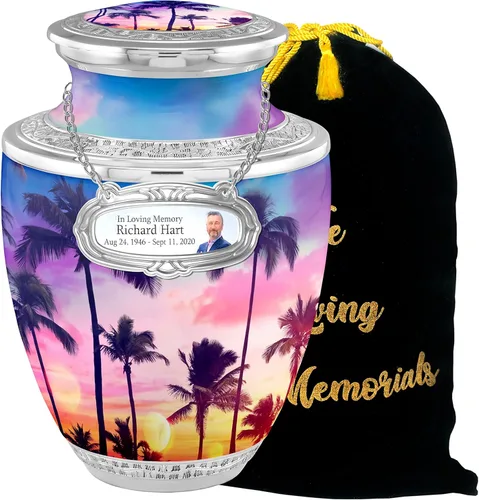 Miniatura 11 de Urnas de Cremación Personalizadas con Medallón Estético de Playa para Cenizas de Adultos Hombre Mujer - Urnas de Entierro de 200 libras para Cenizas