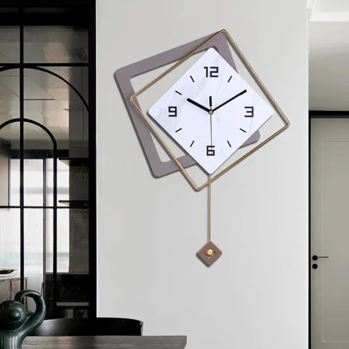 Reloj de pared con péndulo, cuarzo de calidad silenciosa operado por batería, modernos relojes de pared grandes para sala de estar, cocina, hogar,