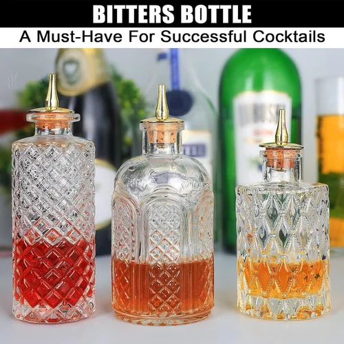 Miniatura 6 de SuproBarware Botella amargo para cócteles – Botellas de vidrio Dasher con tapas de tablero, ideal para camarero, bar en casa