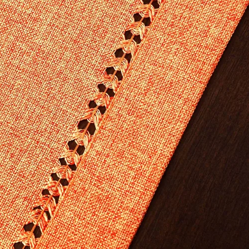 Miniatura 2 de Grelucgo Camino de mesa rústico con dobladillo cosido naranja y amarillo para otoño, Halloween y Acción de Gracias (14 x 72 pulgadas)