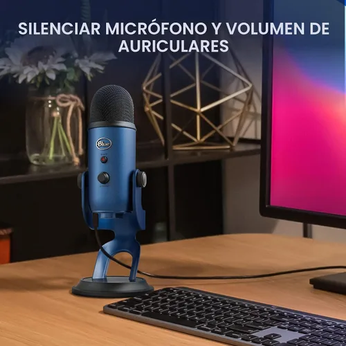Miniatura 8 de Logitech Creators Blue Yeti - Micrófono USB para juegos, transmisión, podcast, YouTube, Discord, PC, sonido de estudio, Plug & Play, azul medianoche