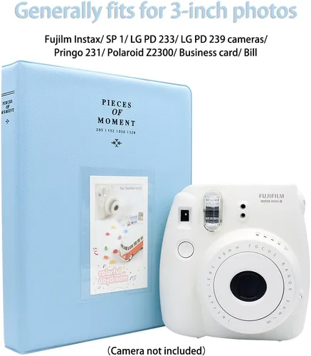 Miniatura 3 de Ablus Mini álbum de fotos de 128 bolsillos, se adapta a Fujifilm Instax Mini 11 Mini 9 Mini 8 Mini 90 Mini 25, Polaroid Snap PIC-300, Kodak Mini Azul