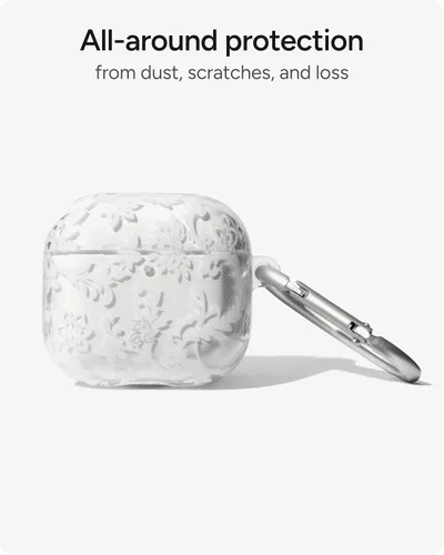Miniatura 3 de ZAGG Funda con mosquetón para AirPods 4 – Funda protectora compatible con carga inalámbrica – Protección contra caídas de 360°, polvo y arañazos