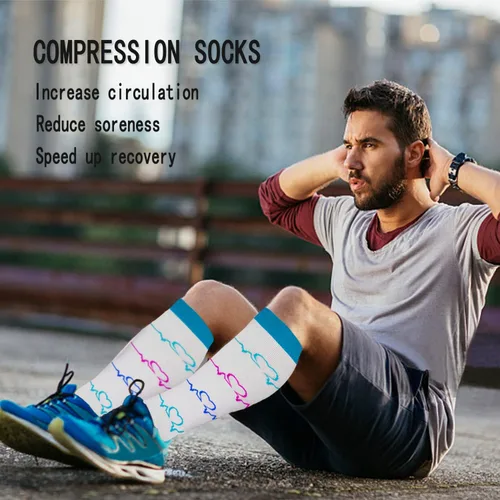 Miniatura 2 de CTHH 57 pares de calcetines de compresión para mujeres y hombres, medias de compresión para apoyo, correr, atletismo, enfermería, viajes