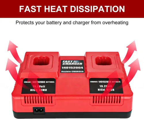 Miniatura 6 de Paquete de 2 baterías de litio C3 de 4.0Ah de repuesto para batería Craftsman de 19.2 voltios + cargador Craftsman de 2 puertos de 19.2 V