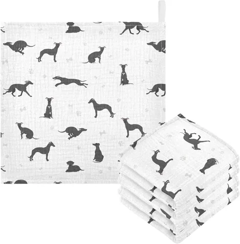 Miniatura 24 de Toallas de algodón para bebé, toallas de baño unisex para recién nacidos, toallitas naturales para piel delicada, 11.8 x 11.8 pulgadas, paquete de 5