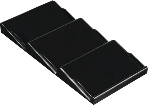 Miniatura 3 de mDesign - Estante de especias de plástico ajustable y expandible, organizador de cajón para gabinetes de cocina, 3 niveles inclinados para ajo, sal