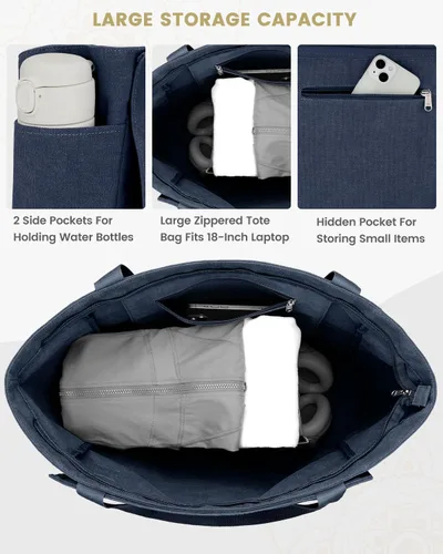 Miniatura 3 de Gonex Bolsa para Esterilla de Yoga, Bolsa de Gimnasio Tipo Tote con Múltiples Bolsillos para Mujeres y Hombres, Portaesterillas de Yoga de Lona