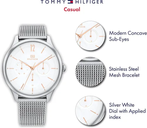 Miniatura 4 de Tommy Hilfiger Reloj de cuarzo para mujer con correa de acero inoxidable plateado 18 Modelo 1782456 Plateado Reloj de cuarzo