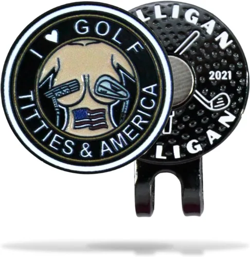 Miniatura 41 de MULLIGAN HOOLIGAN® Marcador de pelota de golf + clip magnético para sombrero Esmalte de alta calidad Regalo divertido para los amantes del golf