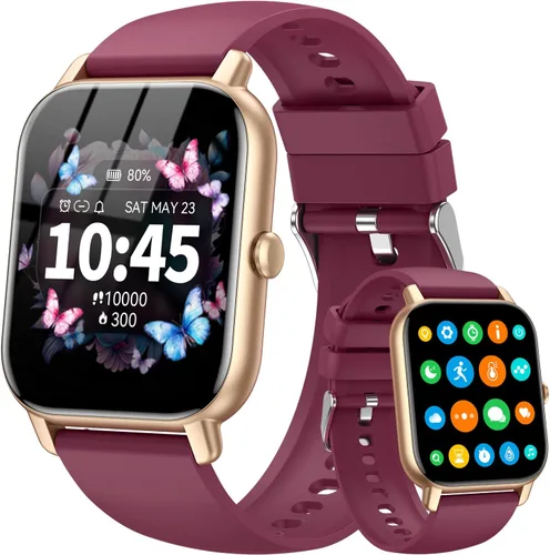 Miniatura 9 de Reloj inteligente para hombres y mujeres, pantalla HD de 1.85 pulgadas, rastreador de fitness Bluetooth, contador de pasos/monitor de sueño, más