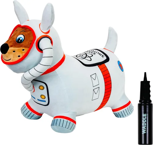Miniatura 8 de WADDLE Bouncy Hopper - Peluche inflable de animales para interiores y exteriores, juguete para niños pequeños y niños, bomba incluida, niños y niñas