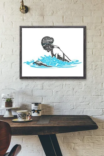 Miniatura 2 de Póster de natación de niña con trazo de pecho, póster de natación para niñas, regalos de arte de pared personalizados para nadadores, regalos