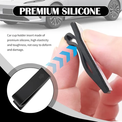 Miniatura 3 de 6 PCS Insertos de Portavasos de Silicona para Automóvil, Posavasos Curvos Antivibración para Automóvil, Estabilizador de Portavasos para Sostener