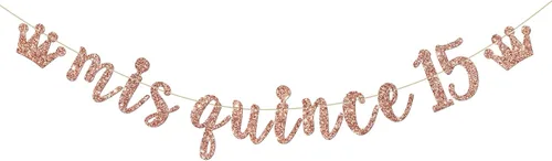 Cartel de membrillo Mis 15, decoraciones para fiesta de cumpleaños de 15 años, pancarta de quince signos, decoraciones de fiesta de cumpleaños 15,