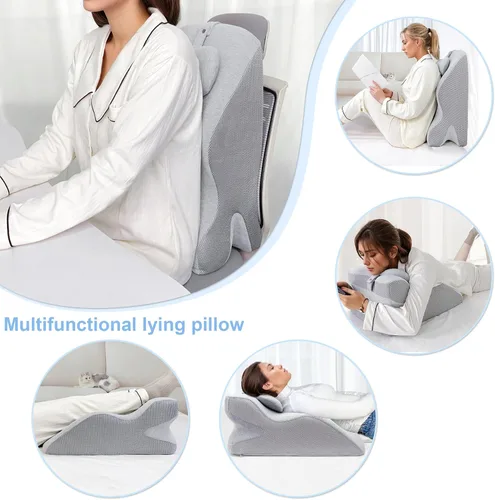 Miniatura 4 de Generic Almohada Cuña Triangular Ergonómica de Espuma Viscoelástica para Adultos para Cabecero de Cama para Sentarse, Alivio del Dolor de Espalda