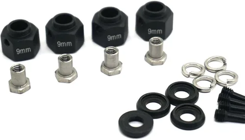 Miniatura 8 de MOHERO Bujes de rueda hexagonales de aleación de aluminio de 0.354 in de grosor y 0.472 in para Trx4 1/10 RC modelo Crawler (rojo, 0.354 in)