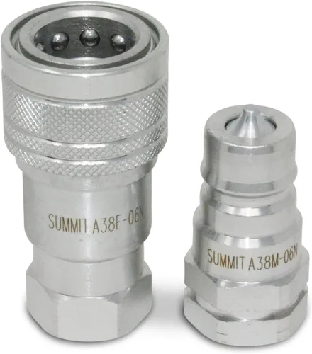 Miniatura 2 de Juego de acopladores hidráulicos de desconexión rápida NPT ISO 7241-A de 3/8 ″