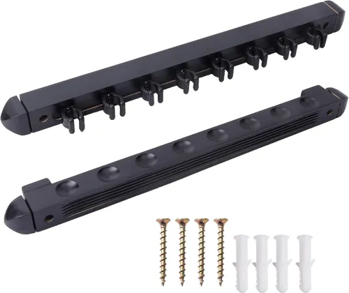 Miniatura 10 de GSE Games & Sports Expert 2-Piece 6/8/12 Billiard Pool Cue Rack Wall Mounted Holders, Billiard Cue Sticks Wall Rack Set