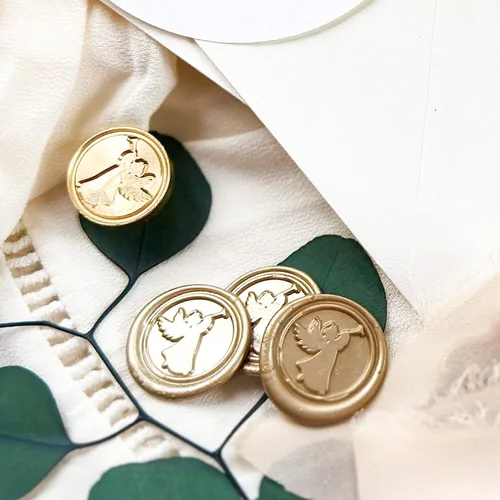 Miniatura 2 de UNIQOOO - Barras de cera mini para pistola de pegamento para sello de cera – Oro metálico prosecco, ideal para invitaciones de boda, tarjetas