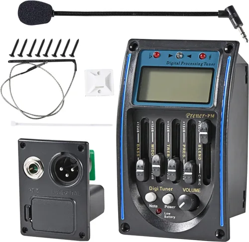Pastilla de guitarra acústica, ecualizador ecualizador de ecualizador de 5 bandas, preamplificador piezoeléctrico sintonizador con micrófono