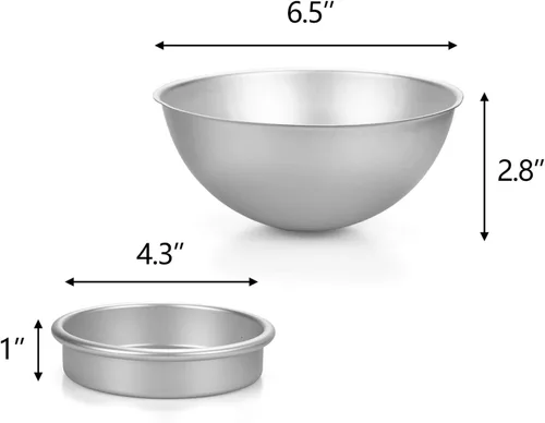 Miniatura 4 de Hedume Juego de 8 moldes esféricos para tartas, 6.5 pulgadas para hacer bolitas deportivas 3D para crear cualquier pastel en forma de bola, incluye