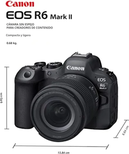 Miniatura 2 de Canon EOS R6 Mark II Cámara sin espejo con lente RF24-105mm F4-7.1 is STM, cámara híbrida de fotograma completo, sensor CMOS de 24.2 megapíxeles