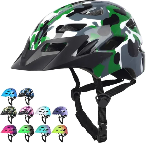Miniatura 26 de Kids Bike Helmet,Bavilk Kids Boys Girls Bike Helmets with LED Light Detachable Visor Children Youth Teen Multi-Sport for Skating Cycling Scooter