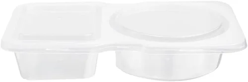Miniatura 12 de Futura - Recipientes para aperitivos de 5 onzas, 100 recipientes para salsa para microondas, 2 compartimentos, tapa con bisagras, vasos de plástico