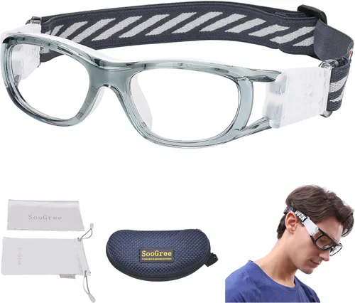 Miniatura 10 de SooGree Sports Glasses - Racquetball Goggles Basketball Football Eye Protective G8033 Marco Negro Almohadilla Gris