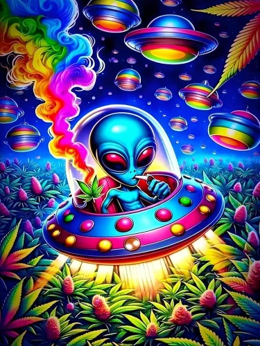 Miniatura 32 de EIBEILI Kits de Arte de Diamantes para Adultos - Paquete de 3 Hippie Hippy Alienígena, Arcoíris Estrellado, Kits de Pintura de Diamantes de Gnomo