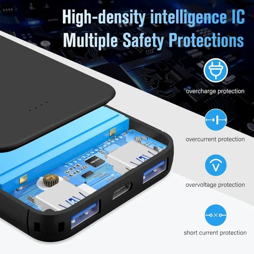 Miniatura 6 de S22 Cargador Portátil, Batería Externa Mini Colorida de 5000mAh Compatible con iPhone 15/14/13/12/11/X de Todas las Series y Teléfono Android