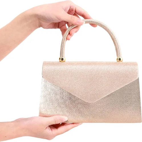 Miniatura 4 de Naimo Bolso de mano de cristal brillante con asa superior bolso de hombro cruzado para boda fiesta novia