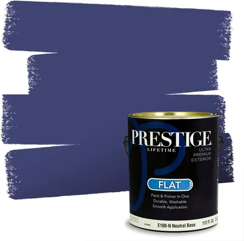 Miniatura 213 de Prestige Paints. - Base y pintura para exteriores en un solo galón, 1 galón. plano, comparable con Sherwin Williams Topsail. SW6799-PCM