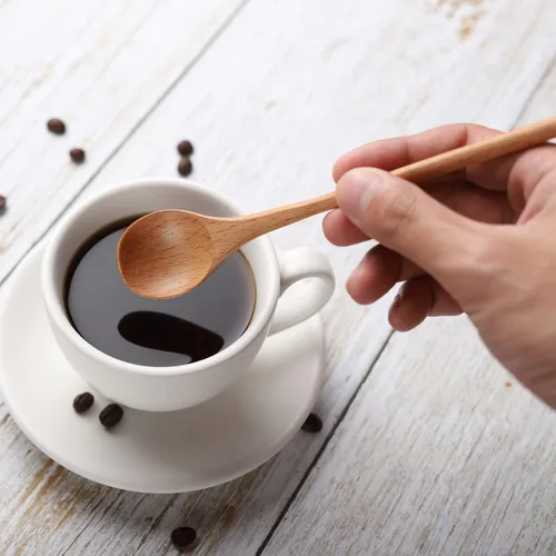 Miniatura 7 de 2 palitos de miel de 6 pulgadas, 2 cucharas agitadoras de café de mango largo de 7.87 pulgadas, cucharas agitadoras de madera de haya, cucharas