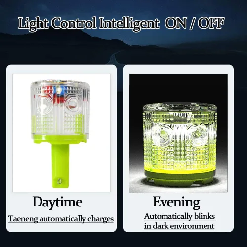 Miniatura 3 de LEDHOLYT Luz de advertencia estroboscópica solar, luz de advertencia estroboscópica de emergencia solar súper brillante de una sola columna