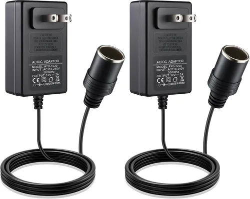 Miniatura 9 de Convertidor de 110V CA a CC 12V 2A 24W, adaptador de encendedor de cigarrillos a enchufe de pared 110-240V, adaptador de fuente de alimentación