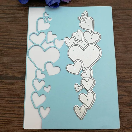 Miniatura 5 de Troqueles de metal con borde de corazón, marco de borde de encaje de corazones, plantillas de corte de boda para manualidades, álbumes de recortes
