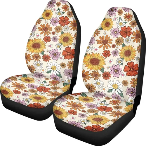 Miniatura 19 de UNICEU Juego de 2 fundas de cojín para asiento de automóvil, diseño de calavera gótica negra, lavable, accesorios interiores antideslizantes