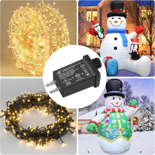 Miniatura 6 de Adaptador inflable de repuesto para patio - Transformador de 1.5A enchufe de EE. UU. para decoraciones inflables de Halloween, Navidad y Acción