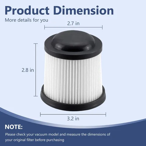 Miniatura 6 de Paquete de 4 filtros de repuesto PVF110 para aspiradoras de mano Black and Decker PHV1810, PHV1210, PHV1410, BDH2000PL, BDH2020FLFH, BDH1620FLFH