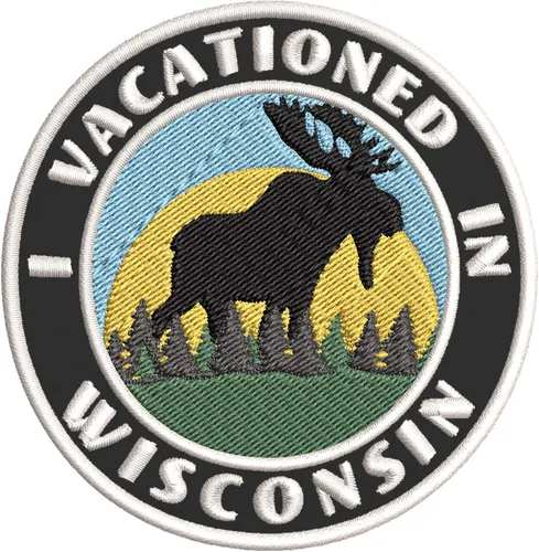 Miniatura 6 de I Vacationed in Wisconsin 3.5" Bordado DIY Hierro/Coser Parches Decorativos Recuerdo Vacaciones Viajes Aventura Novedad Tema Amarillo soleado