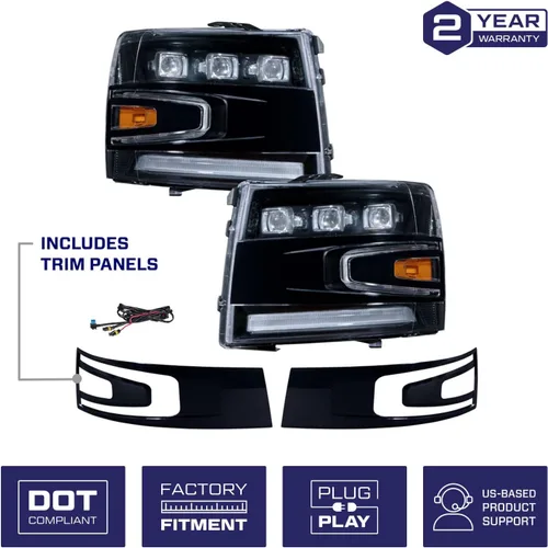 Miniatura 4 de Form Lighting Faros Delanteros Proyectores LED Secuenciales compatibles con Chevrolet Silverado 2007-2013 (par)
