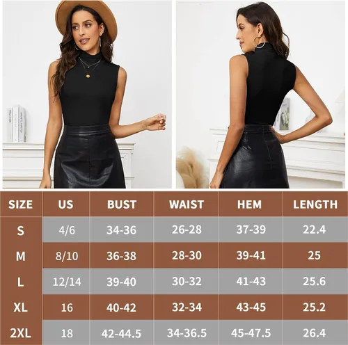 Miniatura 8 de WOWENY Camisetas de verano sin mangas para mujer, cuello alto, básicas, ajustadas, para negocios, casuales, sin mangas